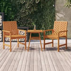 Ensemble de salon de jardin en bois d'acacia massif brun naturel, durable, polyvalent et élégant - Product Image 1
