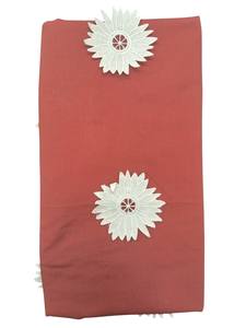 Tissu en coton tissé corail rose de qualité supérieure avec appliqué/tissu 3D respirant et léger pour la confection de robes pour femmes et filles - Product Image 4