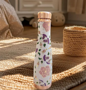 Bouteille d'eau en cuivre artisanale de qualité supérieure, bouteille ayurvédique en cuivre pur, finition miroir, logo personnalisé, fournisseur en gros - Product Image 6