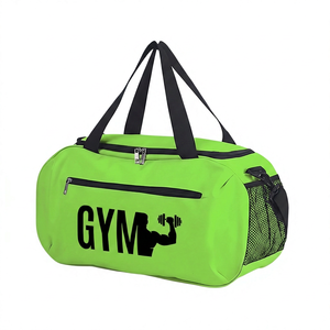 Gym Duffle <b>Bag</b> With Mesh Side Pocket Large Capacity Polyester Unisex Fitness Travel <b>Bag</b> Casual Style Zipper Closure - Product Image 2