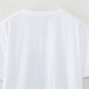 <b>Women's</b> <b>White</b> O-Neck <b>Short</b> <b>Sleeve</b> T-<b>Shirt</b> 100% Cotton Loose Fit Casual Solid Color Breathable Knitted Fabric Spring Summer Wear - Product Image 2