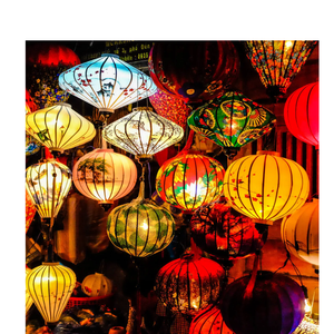 HOT DEAL 2026 Special Bamboo Red Silk Lantern Size 50cm Fabric <b>Ceiling</b> Lantern for <b>Wedding</b>, Garden, Porch <b>Decoration</b> - Product Image 1
