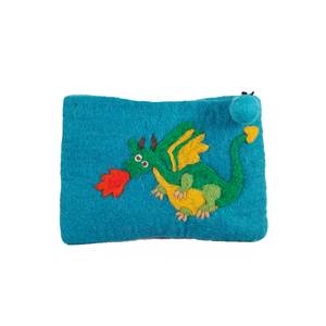 กระเป๋าใส่เหรียญผ้าสักหลาดลายมังกรแสนน่ารัก - Product Image 1