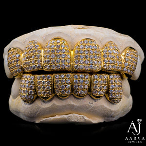 Micro Pave Moissanite Freshwater Pearl Teeth Grillz Gold Plated Silver Hip Hop Custom Body Jewelry for Party - Product Image 6