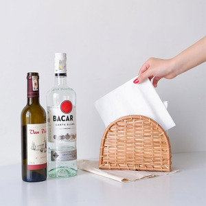 Braided rattan napkin holder container <b>baskets</b> for napkins storage <b>cheap</b> price table decor items - Product Image 3