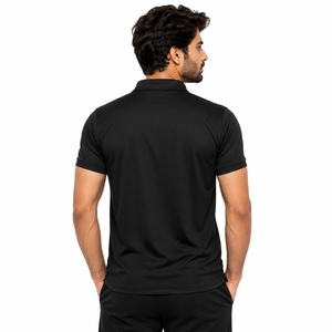 RONAL SPORTS Men's Black <b>Polo</b> Shirt Short Sleeve Quick Dry Knitted 100% Polyester Casual Sport Logo Front Breathable Short - Product Image 4