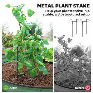 Set di Aiuole Rialzate Verdi 7FT X 3FT X 1FT con 2 Pali Metallici per Piante, Accessori da Giardinaggio - Product Image 5