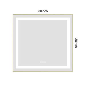 Specchio LED da Bagno 30 X 28 Pollici con Illuminazione Frontale e Posteriore, Montaggio a Parete, Cornice in Alluminio, Antiappannamento, Memoria, 3 Colori Disponibili - Product Image 5