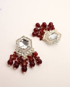 ต่างหูห้อยทรงหกเหลี่ยมชุบทองดีไซน์ใหม่ขายส่ง ประดับมุกเทียมทรงเรขาคณิต ลูกปัดห้อยประดับ โลหะผสมสังกะสี แฟชั่น - Product Image 2