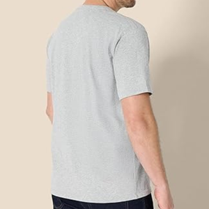 T-shirt en coton épais pour homme, coupe décontractée, tissu doux et épais, col rond, vêtement décontracté - Product Image 4