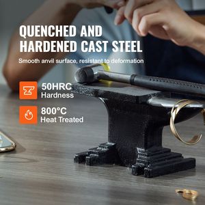 Incudine a corno singolo in acciaio fuso ad alta durezza 8.8 libbre, strumento robusto da fabbro con base compatta e stabile, nuovo design - Product Image 5