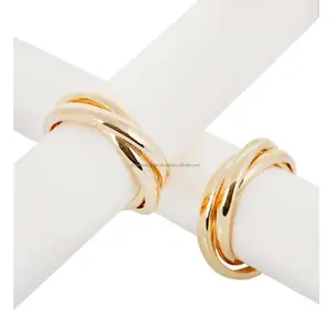 Металлическое настольное кольцо для салфеток с покрытием из розового золота, круглой формы, простой дизайн, хорошее качество для подачи, оптовая цена