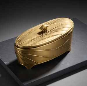 Elegante Contenedor de Metal Dorado con Diseño de Hojas para Frutos Secos, Caja de Almacenamiento de Dátiles de Lujo con Perilla, Lata Decorativa para Regalo, Hogar y Cocina - Product Image 3