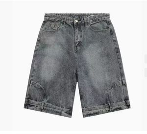Shorts en jean décontractés pour hommes, coupe ample, couleur unie, séchage rapide, respirants, taille mi-haute, style streetwear vintage, vente en gros - Product Image 1