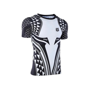 เสื้อแรชการ์ดแขนสั้นผู้ชาย แบบรัดรูป เสื้อว่ายน้ำแขนสั้น แห้งเร็ว - Product Image 4