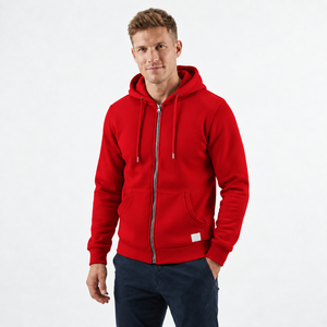 Sweat-shirt à capuche gris pour homme, coupe classique, décontracté, avec poches avant et tissu en polaire polyester/coton - Product Image 3