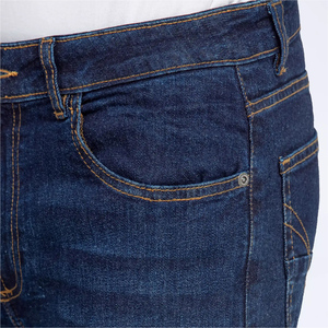 Jean décontracté pour homme en denim 100 % coton de haute qualité, coupe droite, taille mi-haute, délavage foncé, résistant à la décoloration, lavable, printemps, automne, hiver - Product Image 5