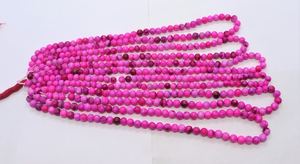 Perles rondes lisses en opale rose foncé 5-6 mm, perles en opale rose 16 pouces, perles rondes unies en opale rose dégradé pour bijoux - Product Image 4