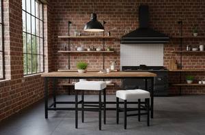 Ensemble de 2 tabourets de bar et de comptoir en cuir PU, ensemble de tabourets capitonnés en cuir PU, ensemble de tabourets rembourrés en PU avec structure en bois massif, hauteur bar et comptoir - Product Image 6