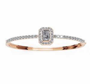 Vera Radiant Halo Diamond Kada Bracelet 2.780 Carats 45 Stones 9k 14k 18k Yellow <b>Rose</b> White <b>Gold</b> Luxury Lab Grown Jewelry 45 Pcs - Product Image 6