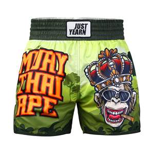 Pantalones Cortos de Muay Thai para Hombre, Estampado Satinado, Cintura Elástica, para Entrenamiento en Gimnasio, Kickboxing, Ligeros, Coloridos - Product Image 5