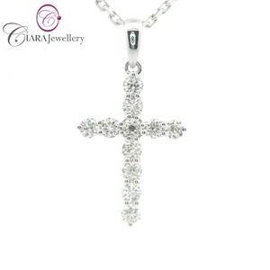 Venta caliente 18K Blanco/oro amarillo Cruz colgante de gran tamaño al por mayor precio para regalos de uso diario con cristiano natural - Product Image 1