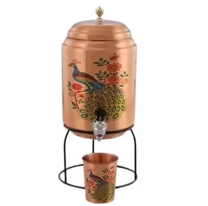 Premium Enamel Printed <b>Copper</b> Water Dispenser Artistic Water Storage Container with Tap Suitable for Dining <b>Table</b> Use - Product Image 3