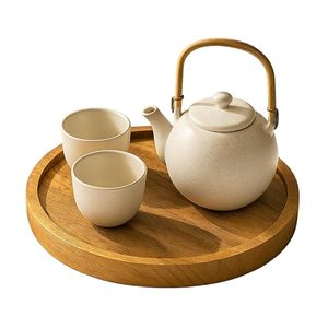 Wooden Rustic Decorative Serving Tray Platter <b>Microwave</b> Safe Wood Handicraft for Living Kitchen Diwali Wedding Tea/Coffee - Product Image 2