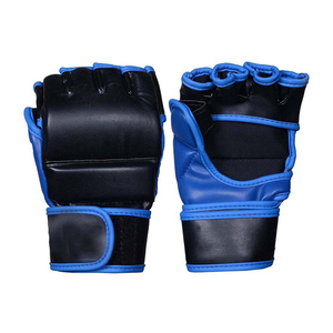 Gants de boxe MMA en cuir respirant à demi-doigts réglables pour hommes et femmes, pour grappling, sparring et arts martiaux - Product Image 1