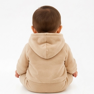 Sudadera con Capucha para Bebé con Estampado de Panda, Sudadera Beige para Bebé, Sudadera con Capucha de Forro Polar, Manga Larga, Bolsillo Tipo Canguro, Ropa de Invierno Unisex para Bebé - Product Image 6