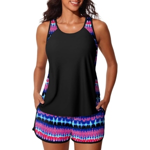 Maillot de bain pour femmes, ensemble tankini avec short, deux pièces, design modeste, costume de bain de plage, élastique, coupe confortable pour femmes - Product Image 6