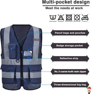 Chaleco de Seguridad Unisex de Moda al por Mayor, Personalizado, Transpirable, Antiestático, Reflectante, de Alta Calidad - Product Image 3