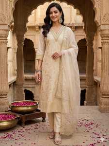 Traje Étnico Tradicional Indio de Seda Jacquard con Trabajo de Tejido para Fiestas y Bodas, Ropa Elegante para Damas - Product Image 6