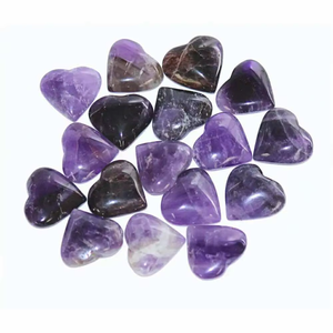 Cristales de Amatista Pulidos en Forma de Corazón, Piedras Preciosas Naturales, Tema de Amor, Decoración para el Día de San Valentín - Product Image 1