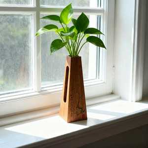Elegante Florero de Madera con Diseño Minimalista Tallado a Mano, Soporte para Flores de Madera Natural, Macetero Decorativo Moderno para Hogar u Oficina - Product Image 2