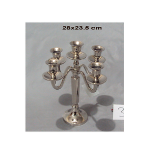 Candelabro Decorativo de Cinco Brazos, Aluminio con Acabado Plateado Pulido, Hecho a Mano, Resistente al Calor, Elegante Centro de Mesa para Decoración del Hogar, Clásico - Product Image 6