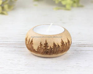 Elegante soporte de luz de té de bambú con acabado natural perfecto para la decoración del espacio de vida y meditación ecológica - Product Image 2
