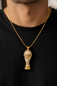 Collar con Colgante de Trofeo FIFA Personalizado al por Mayor, Estilo Hip Hop, con Micro Pavé de Moissanita, Plata 925, Joyería para Hombre - Product Image 4