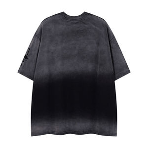 Custom <b>Sun</b> Fade Distressed Oversized Acid Wash T Shirt 100 Cotton <b>Drop</b> Shoulder Unisex Streetwear Top - Product Image 4