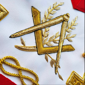 Tablier de maître de cérémonie Whorpshipful, brodé à la main, en cuir véritable, à coudre, fabricant de insignes maçonniques personnalisés, badges maçonniques simples - Product Image 5