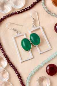 Pendientes de Plata de Ley 925 con Ónix Verde, Hechos a Mano, Minimalistas, Colgantes, con Piedras Preciosas Naturales, Regalo de Joyería - Product Image 2
