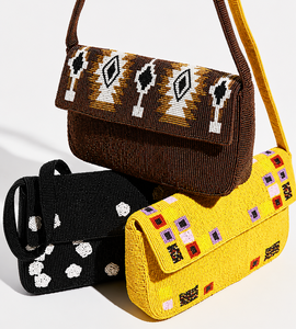 Sac à bandoulière bohème brodé de perles pour femme, pochette de soirée élégante en perles, cadeau idéal - Product Image 1