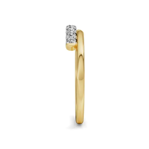 Bague de fiançailles minimaliste en or jaune 10 carats avec diamant de laboratoire rond brillant de 1,00 carat, clarté VS1, couleur F, certifié IGI - Product Image 2