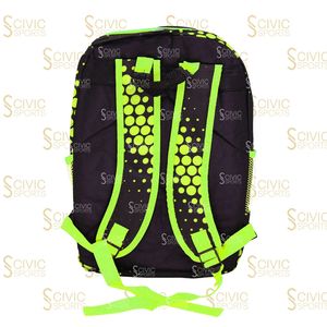 Sac à dos tendance à motif de points, noir et vert lime, fermeture éclair, sac unisexe, capacité 20-35L, en polyester - Product Image 3