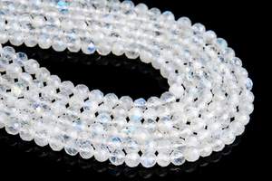 Cuentas de Piedra Lunar Arcoíris Translúcidas, Gema Natural Auténtica, Cuentas Sueltas Redondas Facetadas, Hilo Completo, Venta al por Mayor a Granel - Product Image 4