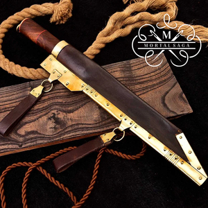 MORTAL SAGA Custom Handmade Viking Seax Knife High Carbon Steel Waterproof Multifunction Bushcraft Hunting Survival Fixed Blade - Product Image 3