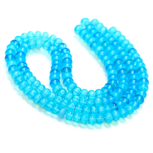 Hermosas cuentas de cuarzo transparente en forma de rondel, color azul suizo, 7-8 mm, cuentas de piedra preciosa de cuarzo liso, cuentas para joyería artesanal. - Product Image 2