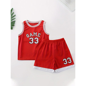 Conjunto de Camiseta de Baloncesto Roja para Adultos Unisex, Camiseta de Manga Corta, Pantalones Cortos con Cintura Elástica, 100% Poliéster, Elástico en Cuatro Direcciones, Secado Rápido - Product Image 6