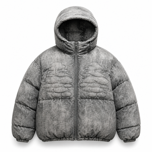 Chaqueta Acolchada Negra con Capucha para Hombre, Abrigo Casual de Invierno Cálido y Grueso con Cierre de Cremallera y Relleno de Poliéster - Product Image 6