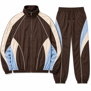 Ensemble de survêtement unisexe, fermeture à cordon de serrage sur toute la longueur, couleur unie, respirant, écologique, 100% coton, vêtements décontractés pour l'hiver - Product Image 1